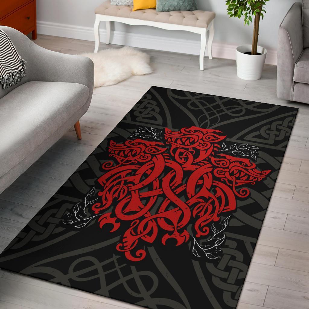 Celtic Three Dragon Area Rug - Vibe Hoodie Shop