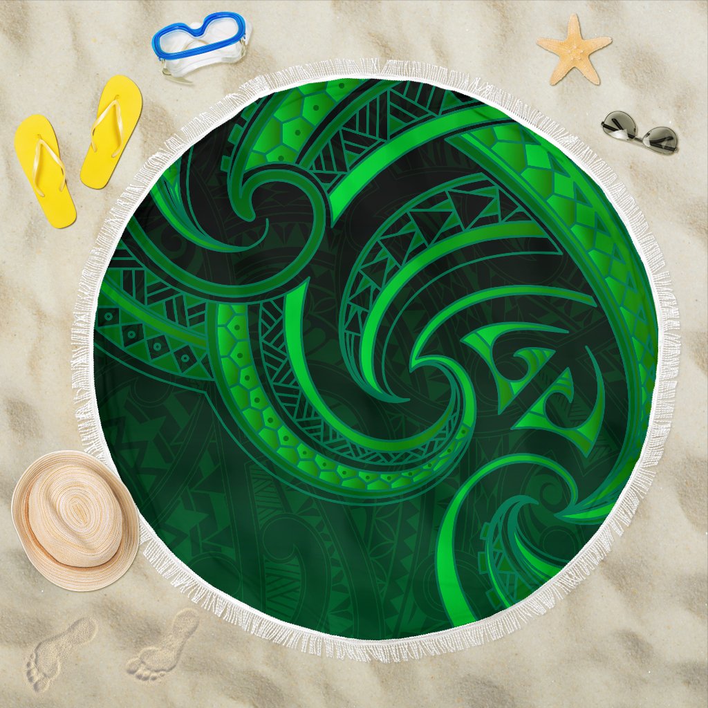 new-zealand-maori-mangopare-beach-blanket-polynesian-green