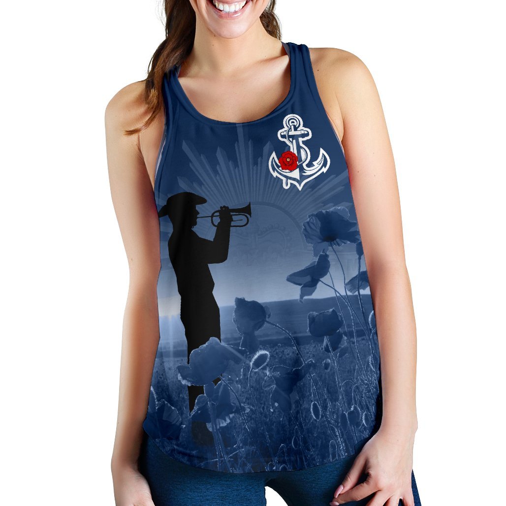 Australia Navy ANZAC Women's Racerback Tank - Remembering Our Heroes - Vibe Hoodie Shop