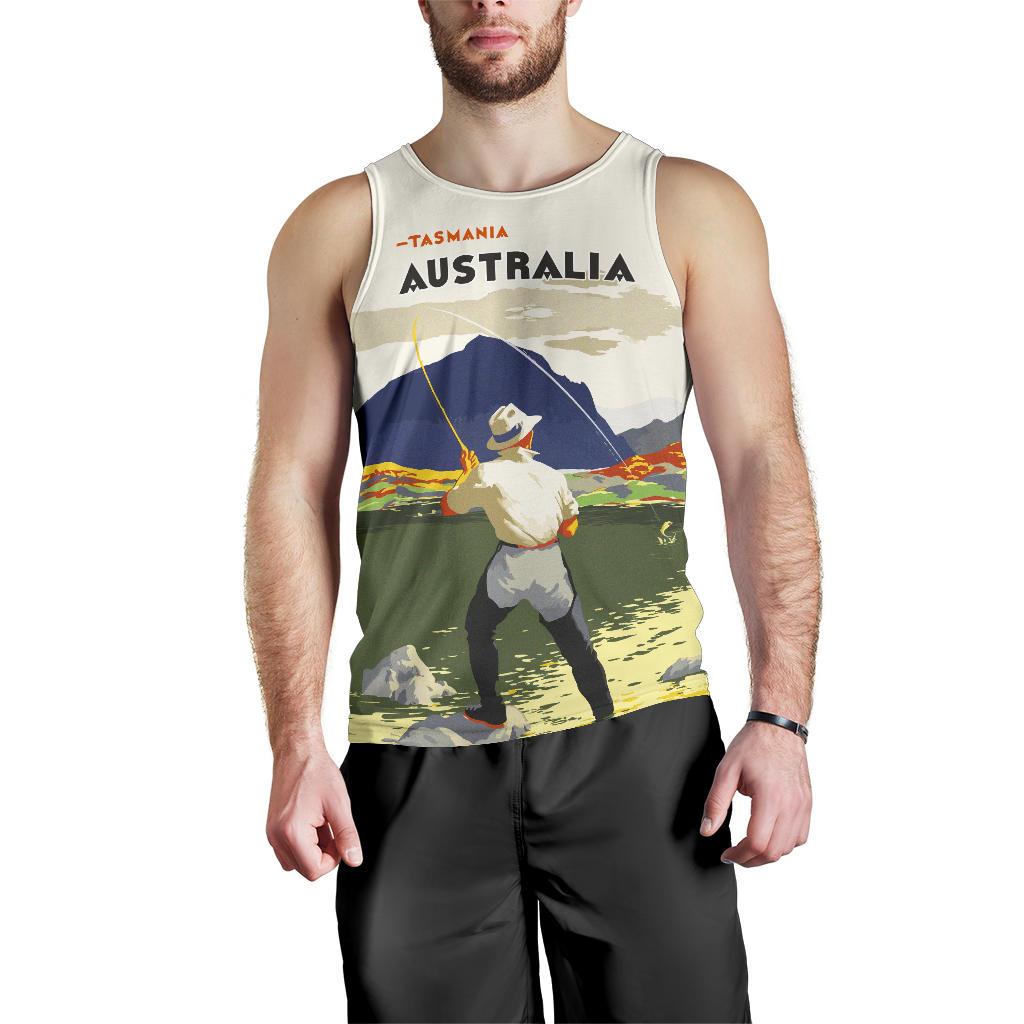 Australia Men Tank Top - Tasmania Mens Tank Fishing - Vibe Hoodie Shop