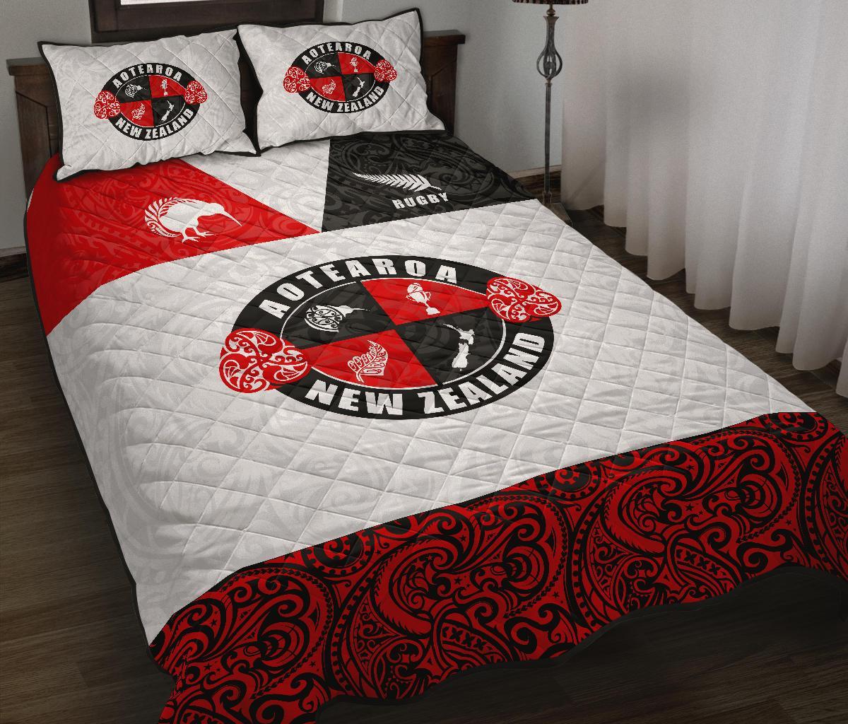 Quilt Bed Set NZ New Zealand Aotearoa Rugby Champion - Vibe Hoodie Shop