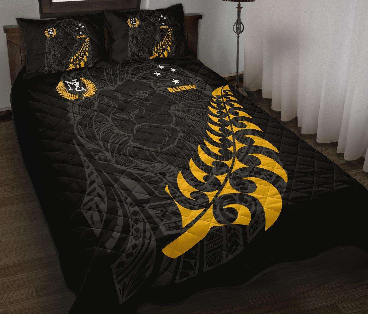 New Zealand Maori Lion Rugby Quilt Bed Set - Vibe Hoodie Shop