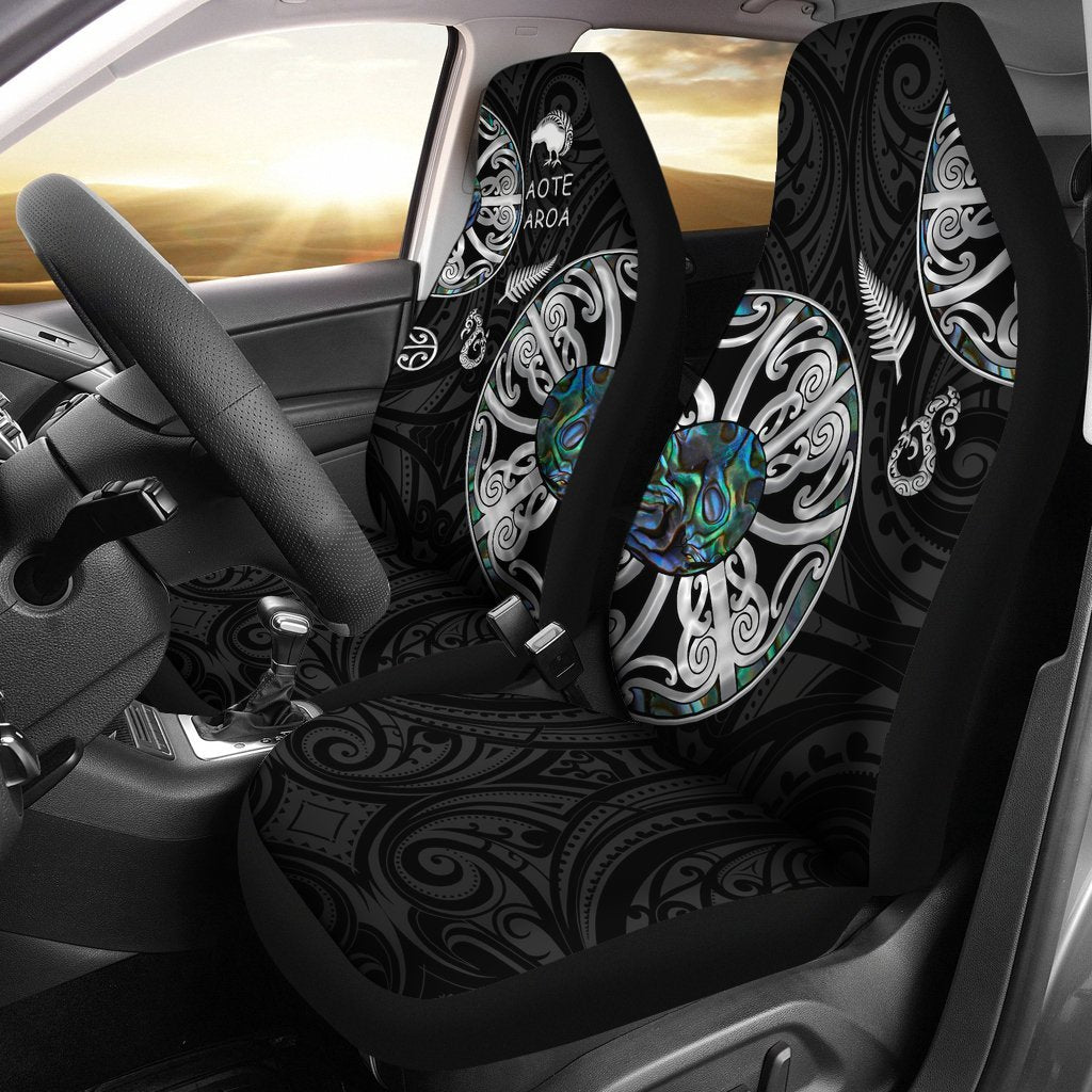 New Zealand Aotearoa Car Seat Covers, Maori Mangopare Paua Shell - Vibe Hoodie Shop