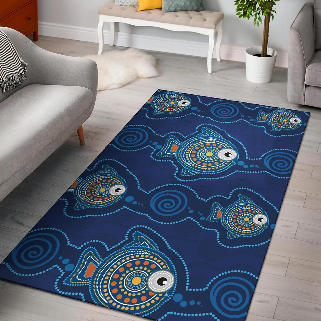 Aboriginal Area Rug - Indigenous Turtle Patterns - Vibe Hoodie Shop