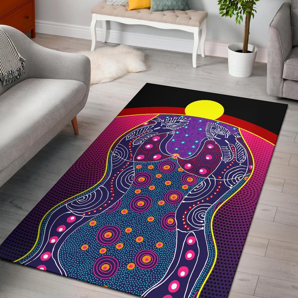 Area Rug - Aboriginal Sublimation Dot Pattern Style (Violet) - Vibe Hoodie Shop