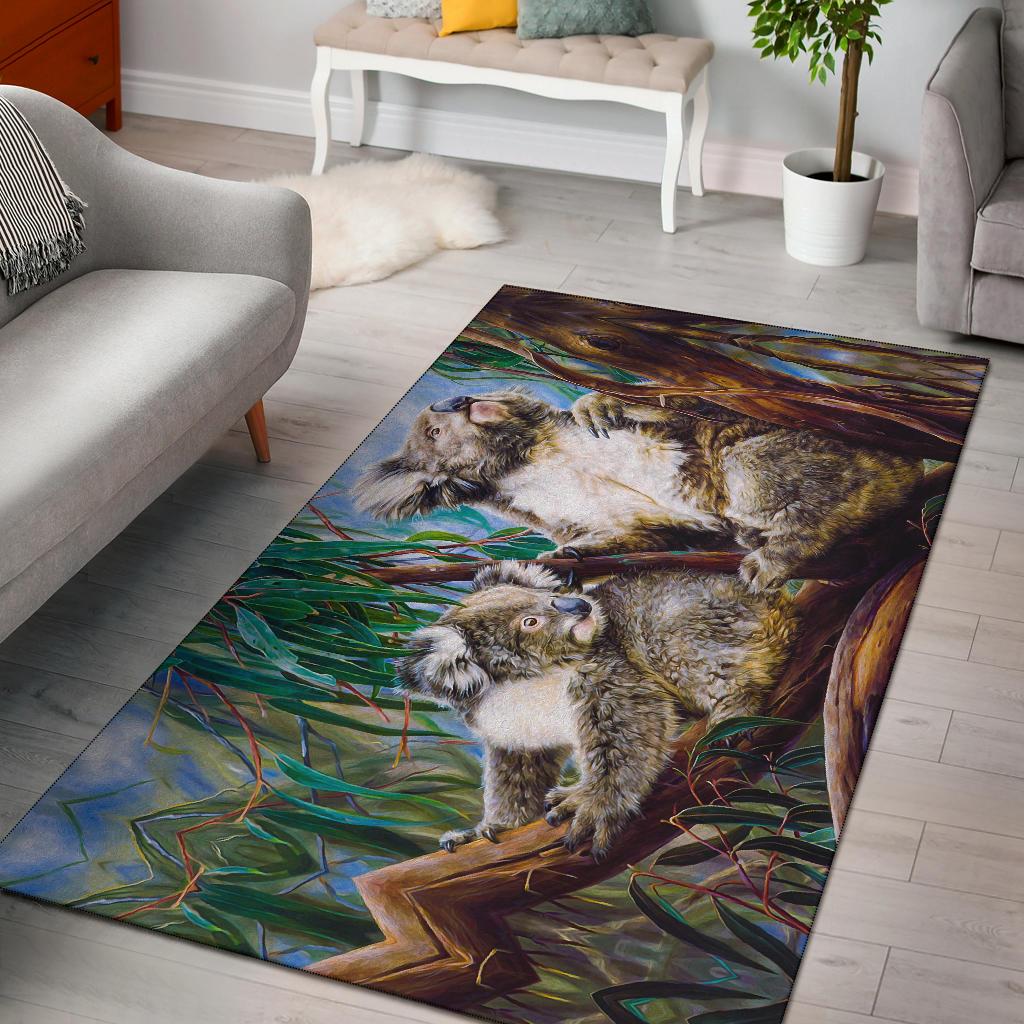 Area Rug - Koala And Joey Rug 3D Art - Vibe Hoodie Shop