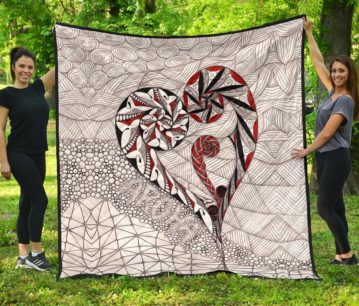 New Zealand Quilt, Koru Aroha Maori Premium Quilt - Vibe Hoodie Shop