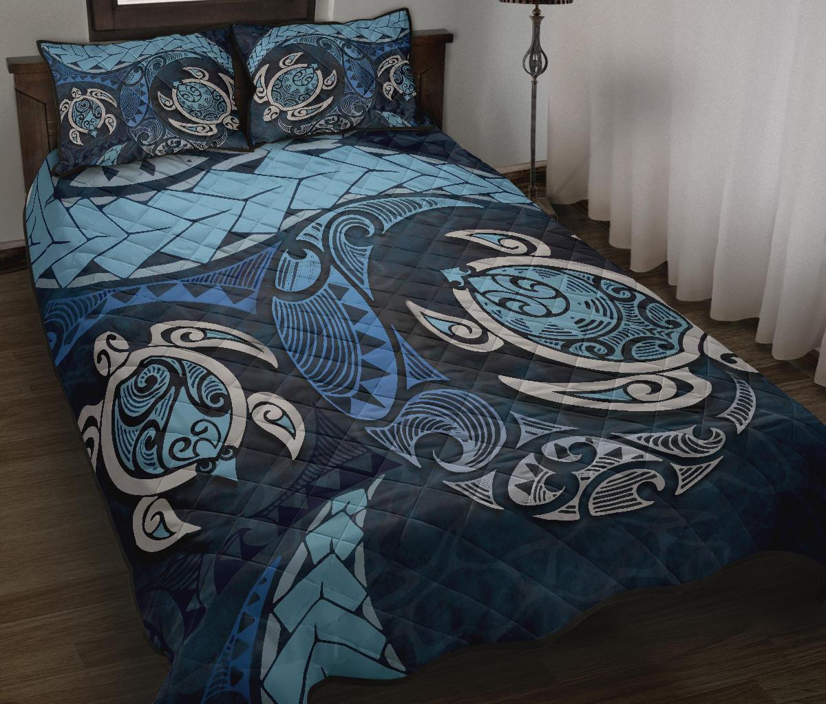 Maori Turtle New Zealand Quilt Bed Set - Vibe Hoodie Shop