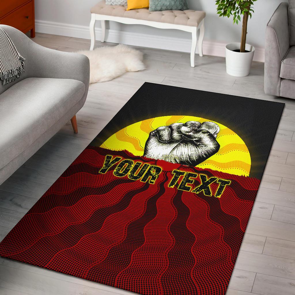 Custom Aboriginal Area Rug, Black Lives Matter Sun Dot Painting - Vibe Hoodie Shop