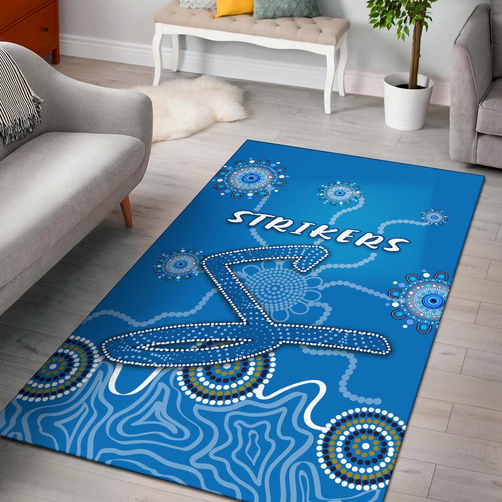 Adelaide Strikers Area Rug Indigenous Blue Energy - Vibe Hoodie Shop