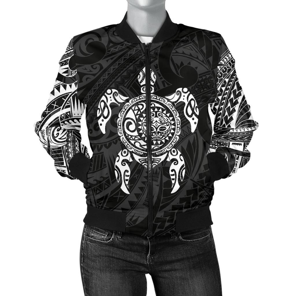 New Zealand Women Bomber Jacket, Maori Turtle Tattoo Golf Shirts - White - Vibe Hoodie Shop