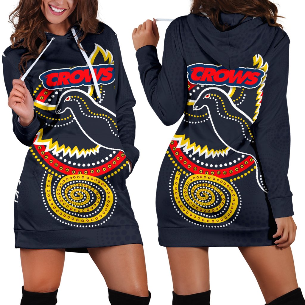 Adelaide Hoodie Dress Crows Indigenous - Vibe Hoodie Shop