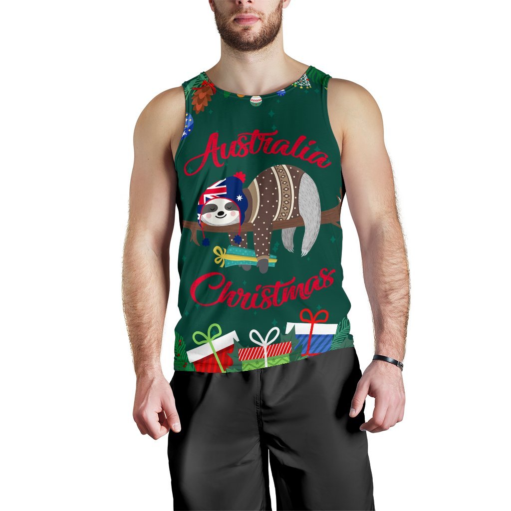 Australia Christmas Men's Tank Top Green - Merry Christmas - Vibe Hoodie Shop