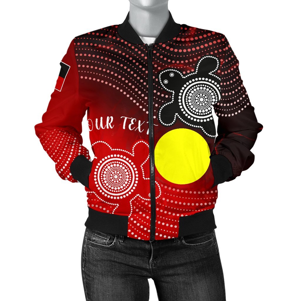 Custom Aboriginal Women's Bomber Jacket - Indigenous Circle Dot Painting Style - - Vibe Hoodie Shop
