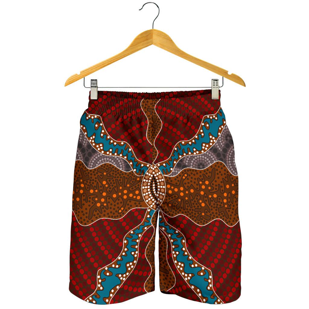 Aboriginal Shorts, Indigenous Dot Painting Short Men 06 - Vibe Hoodie Shop