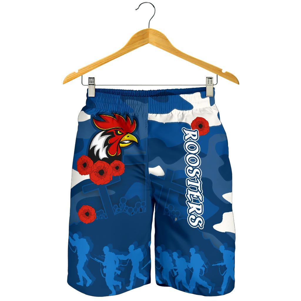 Roosters ANZAC Day Men Shorts Military - Blue - Vibe Hoodie Shop