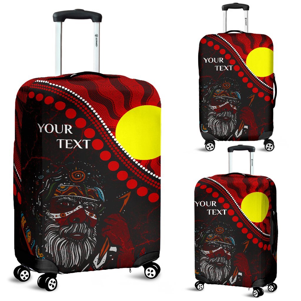 Custom Aboriginal Luggage Covers - Indigenous People And Sun - Vibe Hoodie Shop