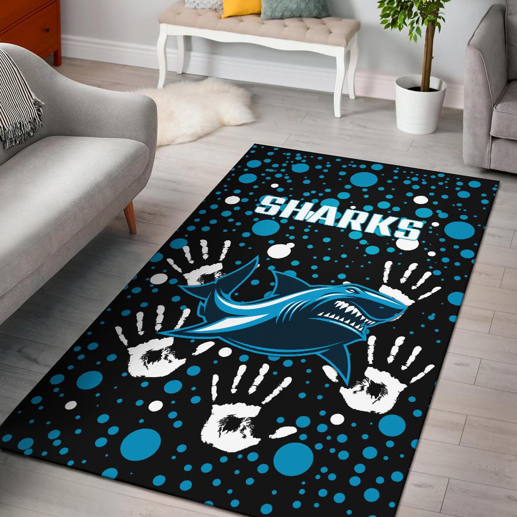 Sharks Rugby Indigenous Area Rug Minimalism Version - Vibe Hoodie Shop