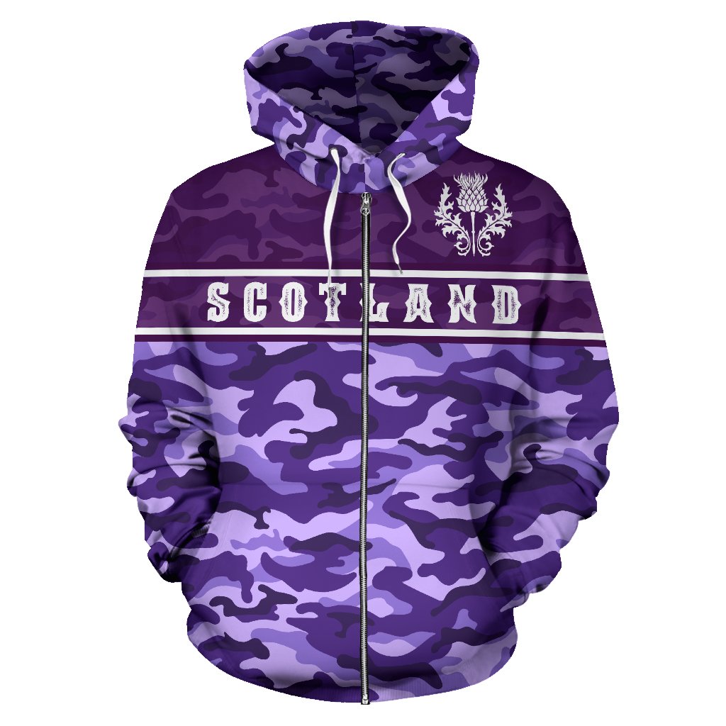 Scotland Zip Hoodie Proud To Be Scottish Purple - Vibe Hoodie Shop