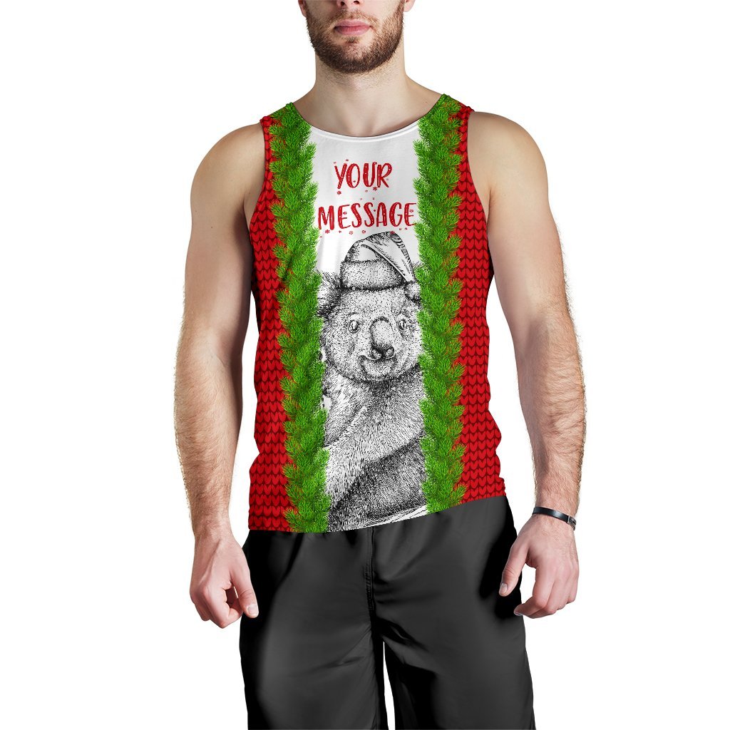 Custom Australia Christmas Men's Tank Top - Merry Christmas Koala - Vibe Hoodie Shop