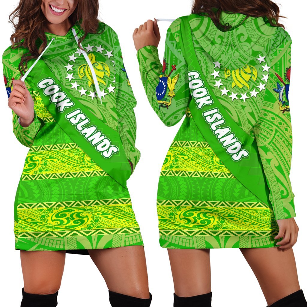 Cook Islands Women Hoodie Dress Polynesian Victorian Vibes - Vibe Hoodie Shop