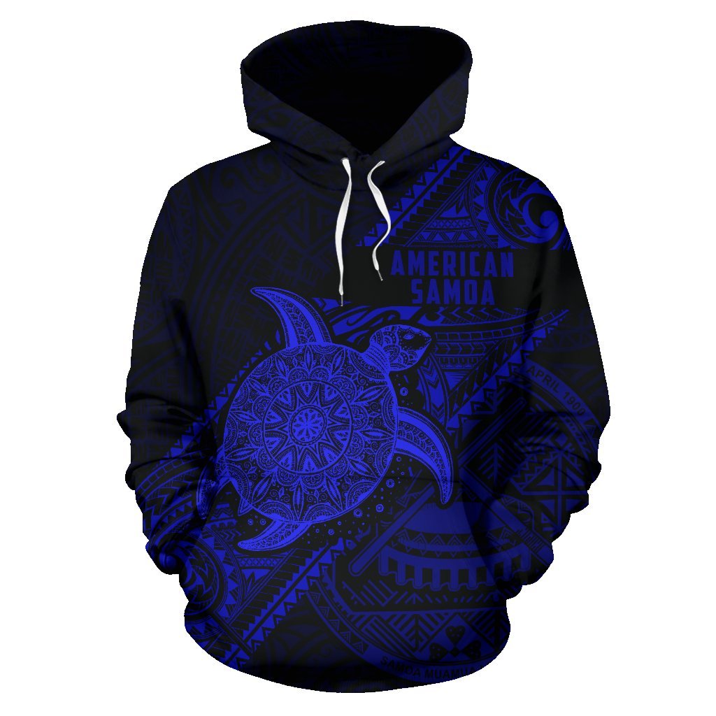 American Samoa Hoodie Turtle - Polynesia Diagonal Line Style - Vibe Hoodie Shop