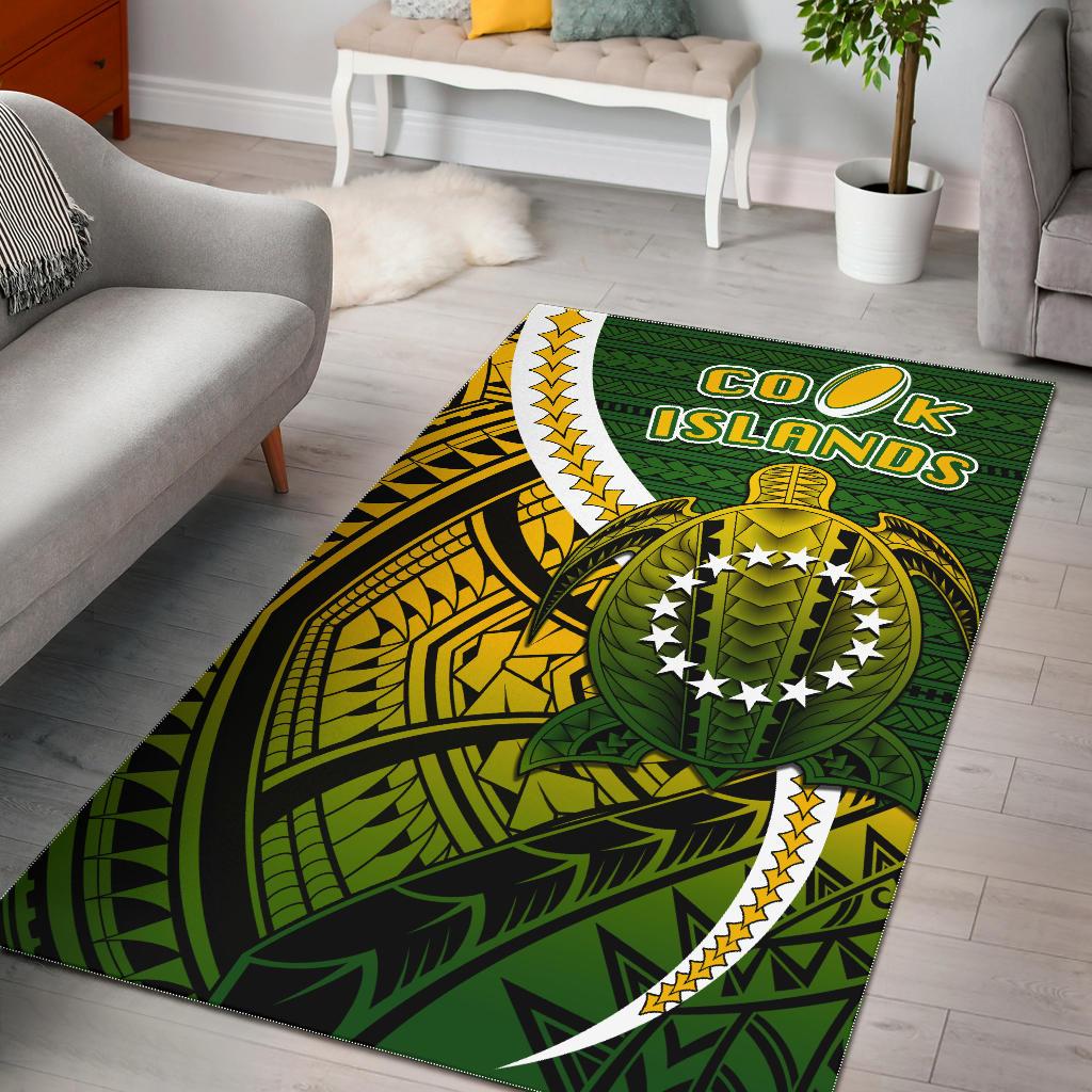 Cook Islands Area Rug Style Turtle Rugby - Vibe Hoodie Shop