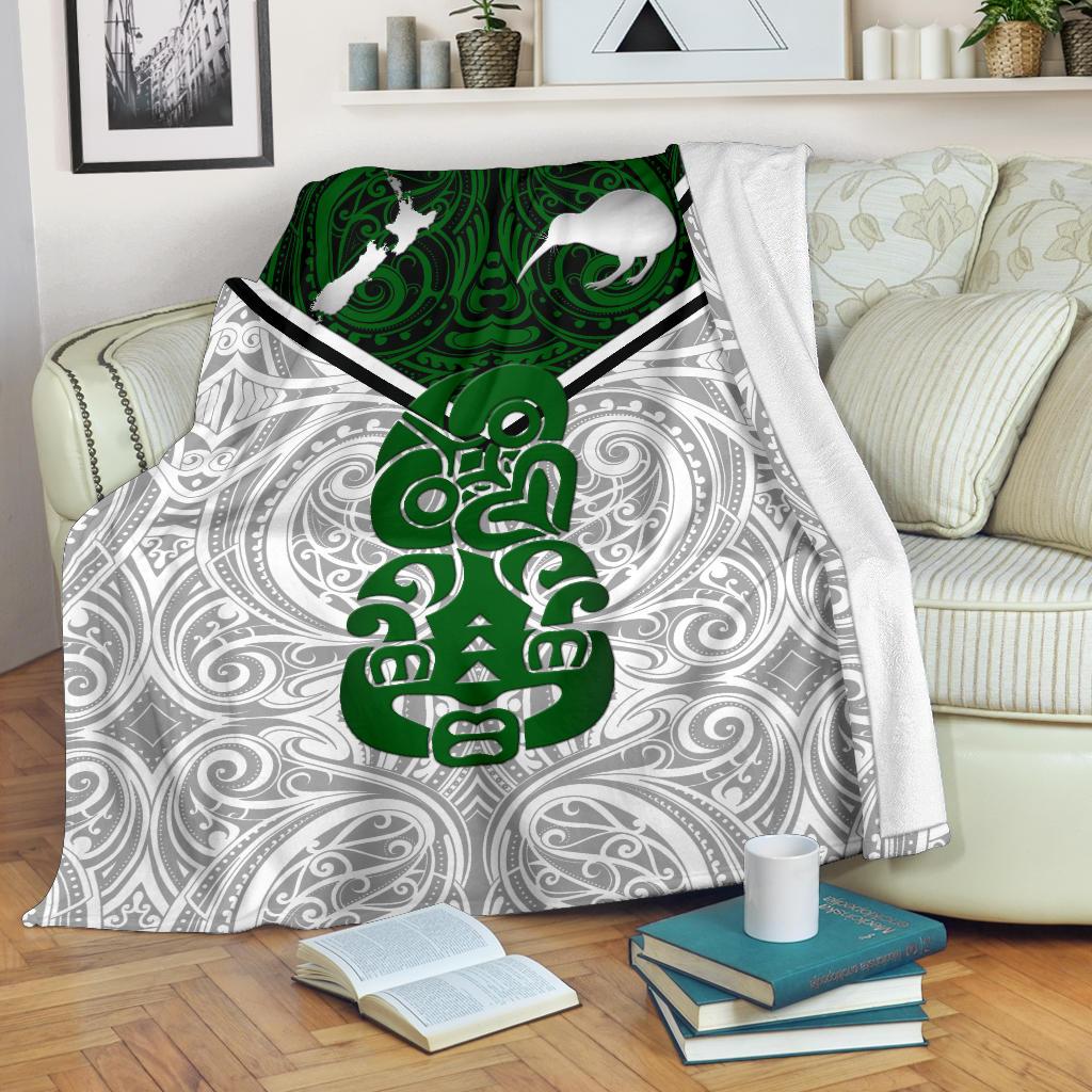 New Zealand Maori Rugby Premium Blanket Pride Version - White - Vibe Hoodie Shop
