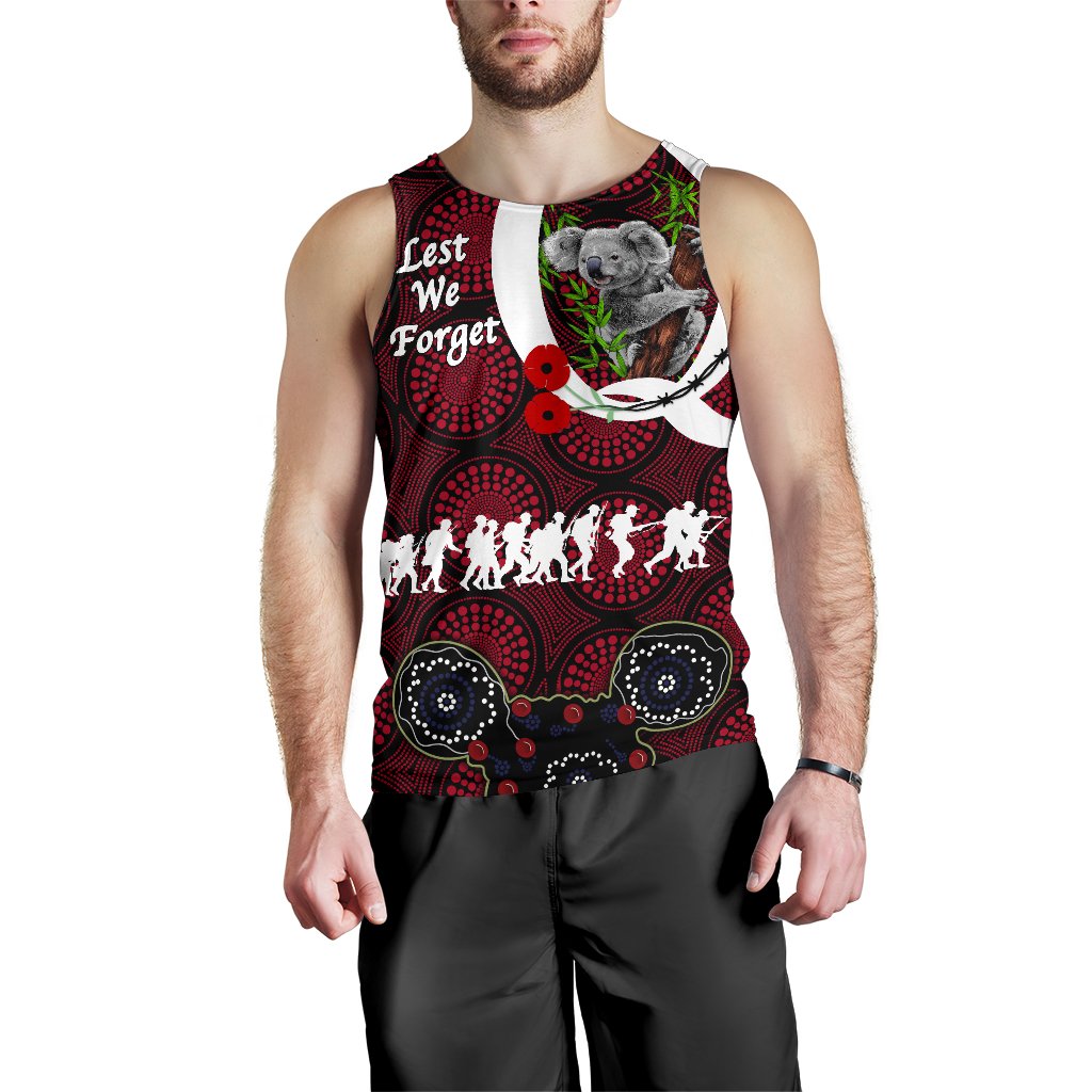 Australia Men's Tank Top Queensland Reds Lest We Forget - Koala - Vibe Hoodie Shop