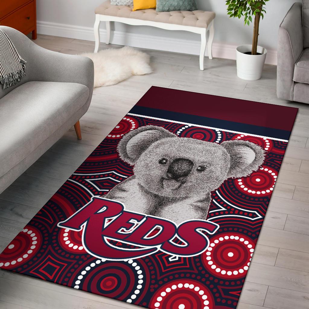 Reds Rugby Australian Area Rug Simple Indigenous Queensland - Vibe Hoodie Shop