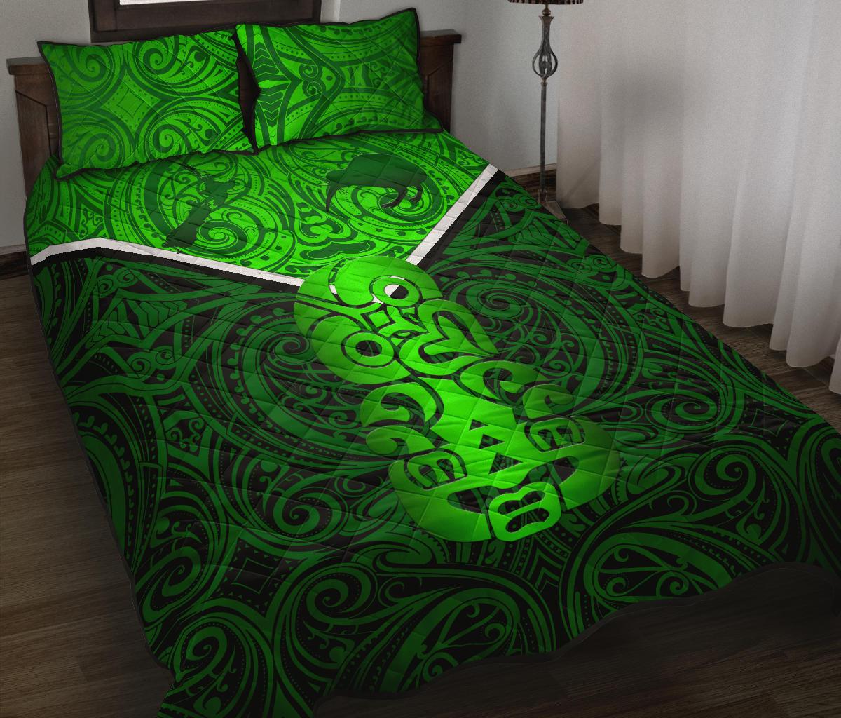New Zealand Maori Rugby Quilt Bed Set Pride Version - Green - Vibe Hoodie Shop