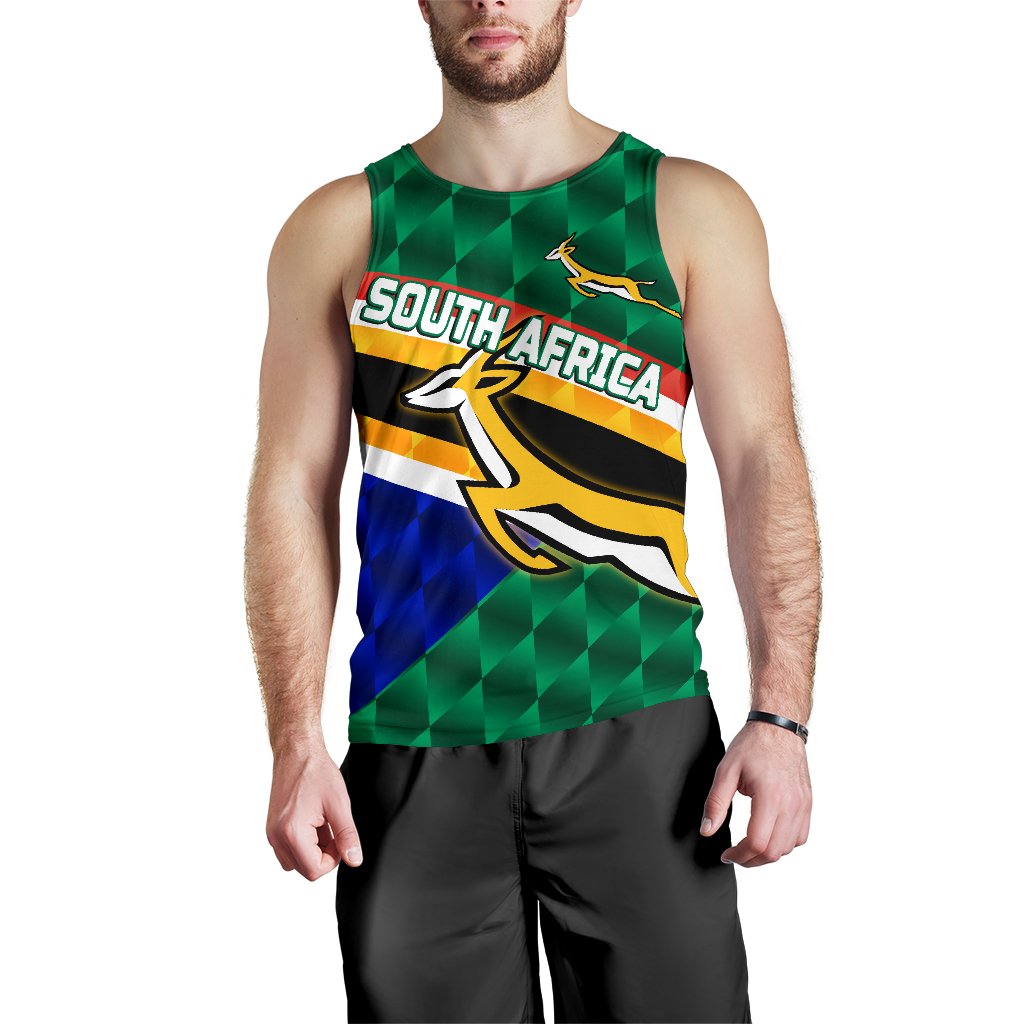 South Africa Men Tank Top Springboks Rugby Sporty Style - Vibe Hoodie Shop