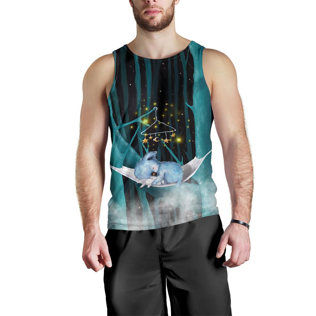 Men Tank Top - Koala Mens Tank Sleeping In Forest - Vibe Hoodie Shop