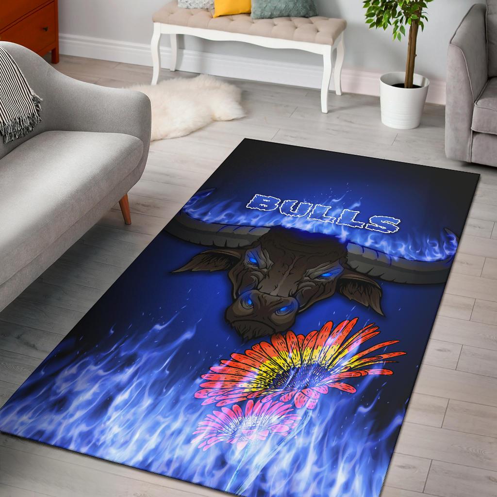 Blue Super Rugby Area Rug Bulls Barberton Daisy - Vibe Hoodie Shop