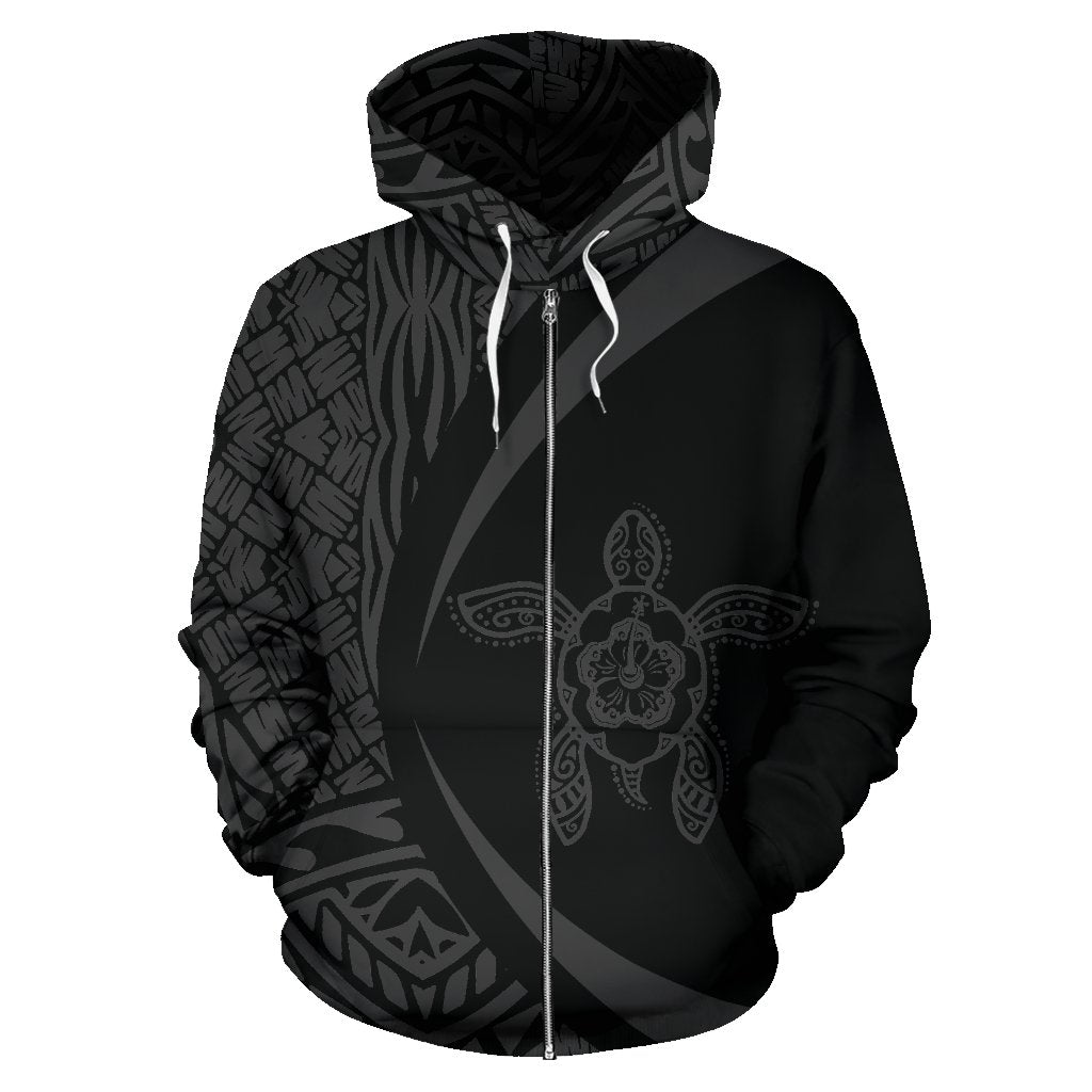 American Samoa Turtle Polynesian Zip Up Hoodie - Circle Style 01 - Vibe Hoodie Shop