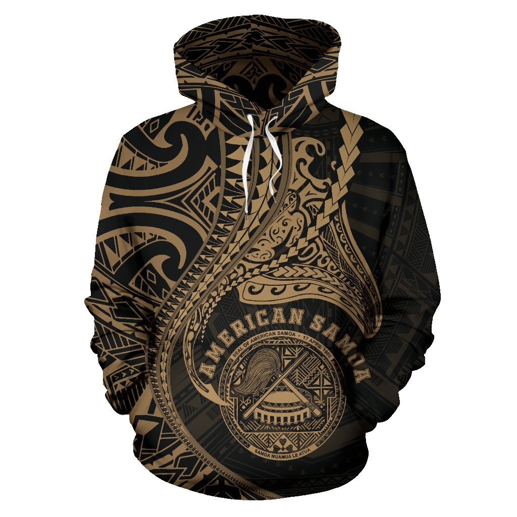 American Samoa Hoodie Kanaloa Tatau Gen As (Gold) - Vibe Hoodie Shop