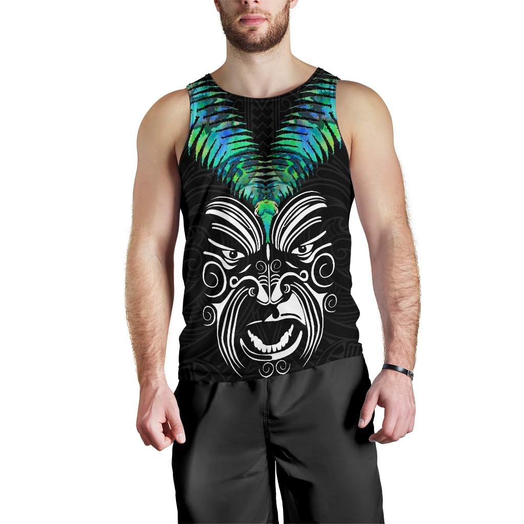 New Zealand Maori Moko Men's Tank Top Paua Shell - Vibe Hoodie Shop