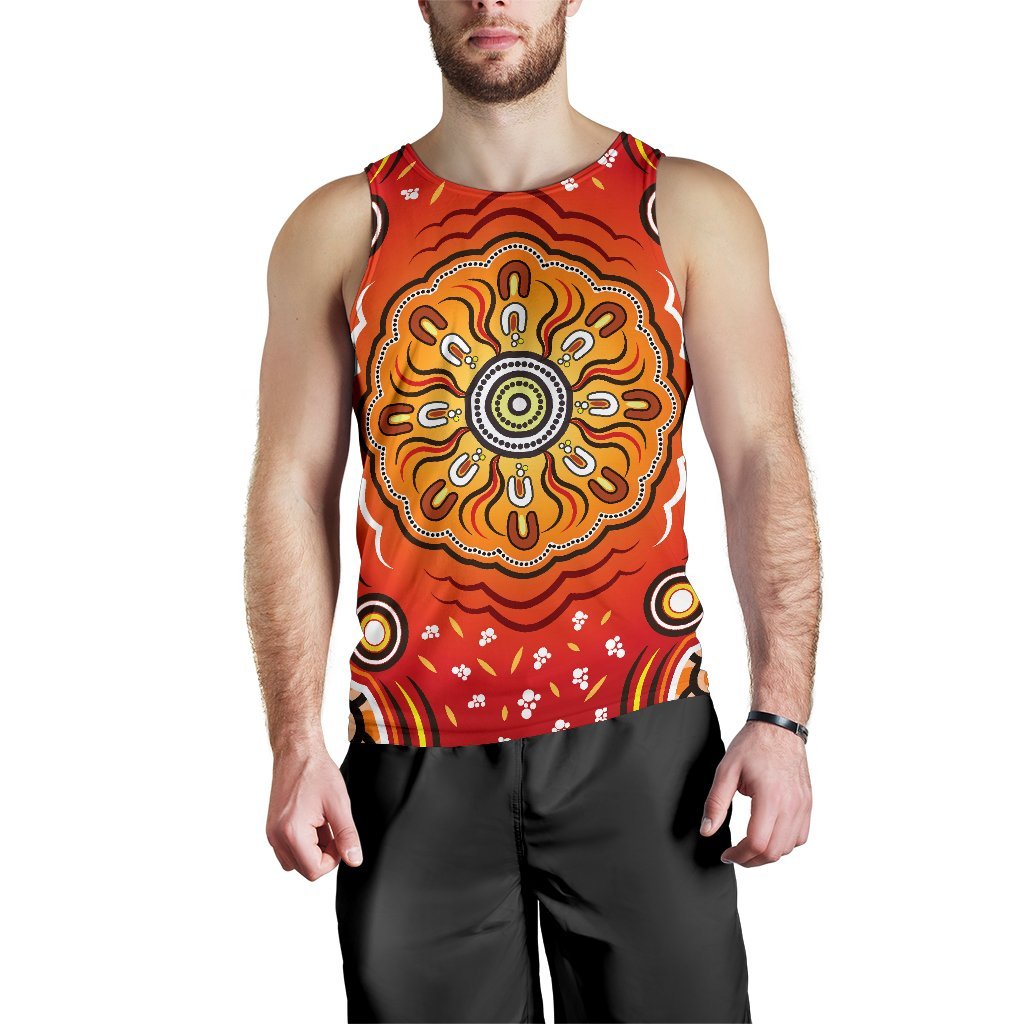 Aboriginal Men's Tank Top - Indigenous Art Patterns Ver01 - Vibe Hoodie Shop