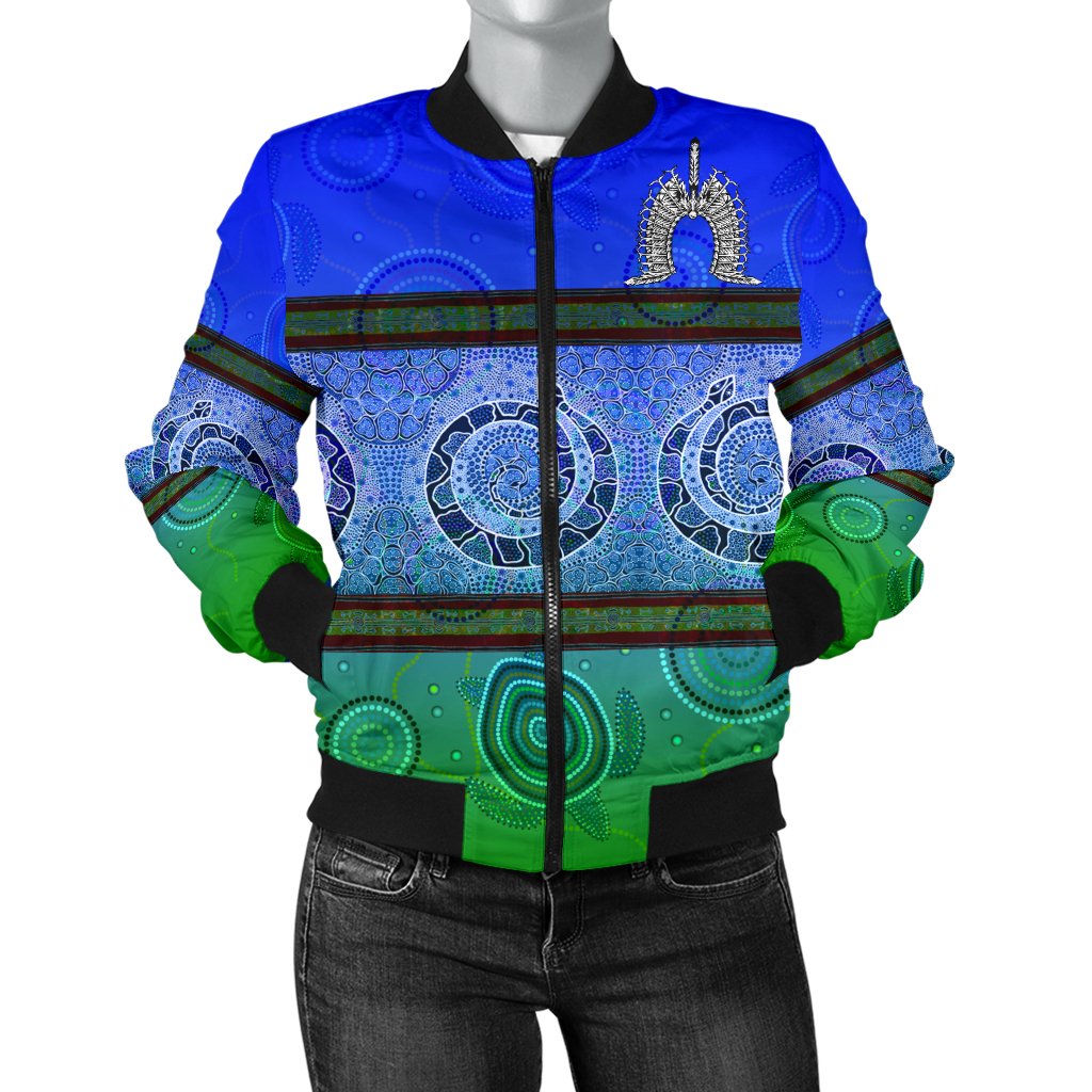 Women Bomber Jacket - Turtle With Dhari Mask Snake Patterns - - Vibe Hoodie Shop
