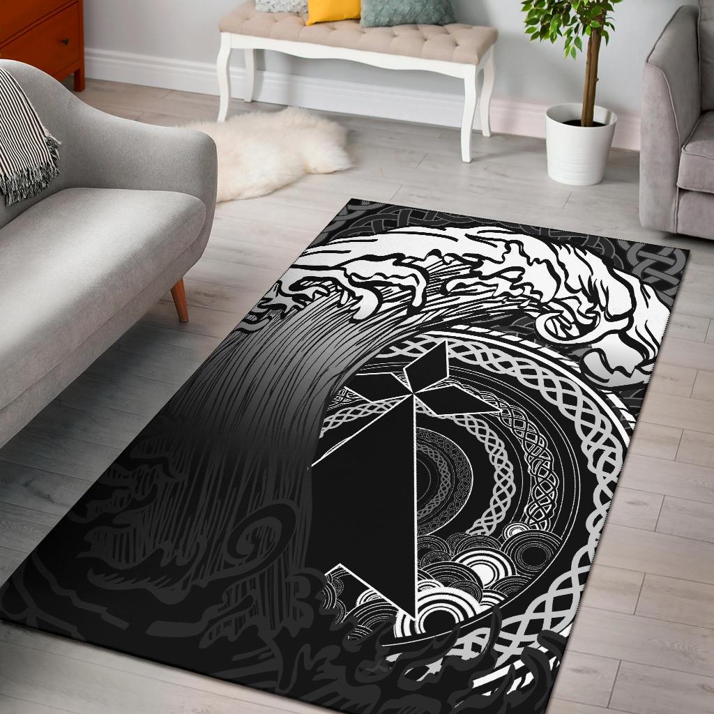 Brittany Area Rug - Sea Waves And Celtic Circle - Vibe Hoodie Shop