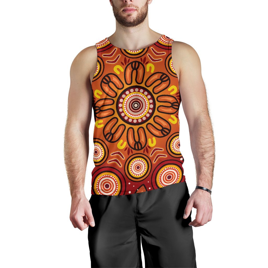 Aboriginal Men's Tank Top - Circle Flowers Patterns VER01 - Vibe Hoodie Shop