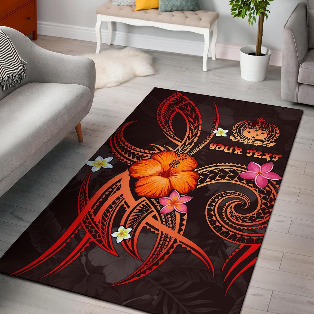 Polynesian Hawaii Personalised Area Rug - Legend of Samoa (Red) - Vibe Hoodie Shop