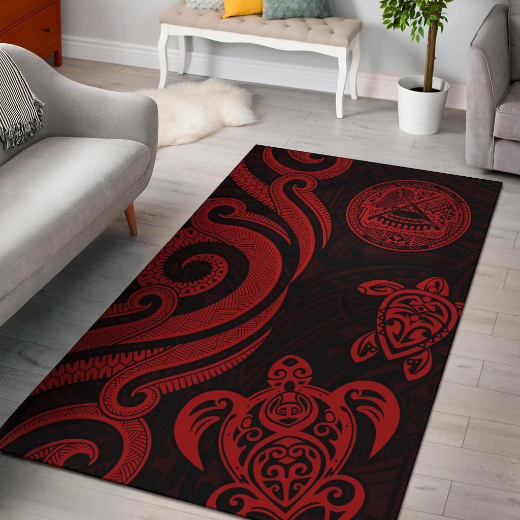 American Samoa Area Rug - Red Tentacle Turtle - Vibe Hoodie Shop