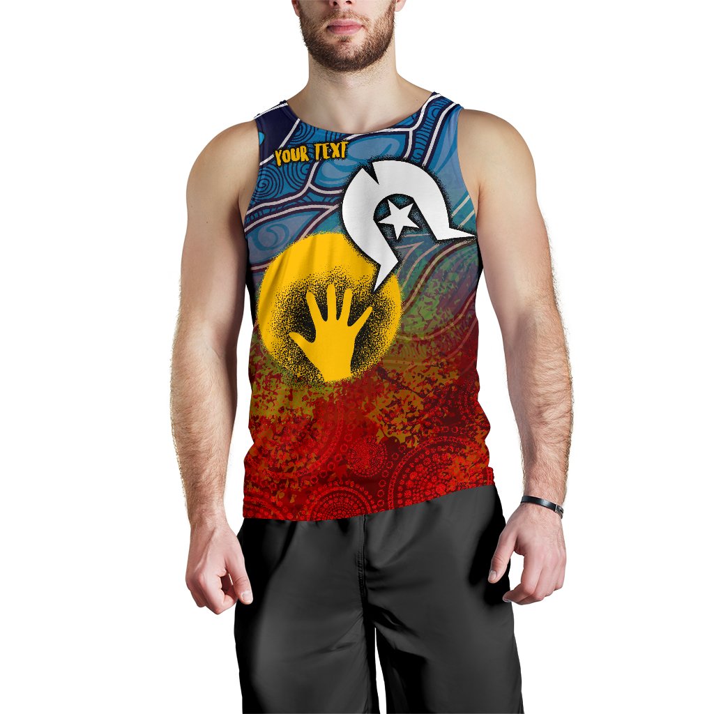 Custom Aboriginal Men's Tank Top - Aboriginal and Torres Strait Islanders Flag - Vibe Hoodie Shop