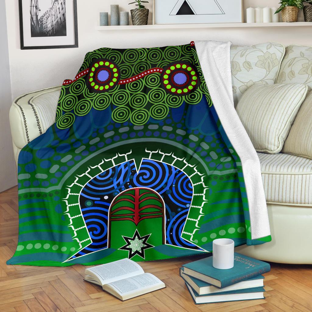 Torres Strait Premium Blanket - Dhari And Dot Patterns - Vibe Hoodie Shop