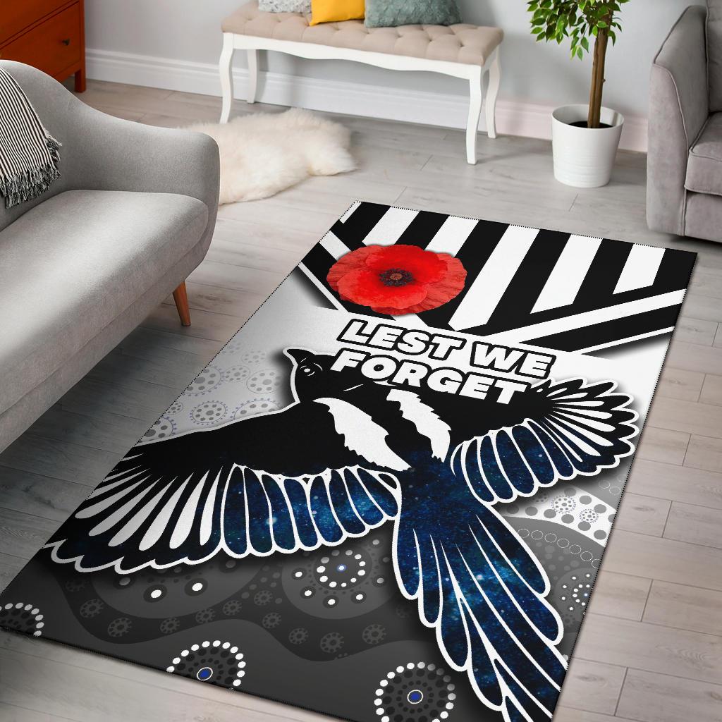 Magpies Area Rug Collingwood ANZAC Day Special Version (2) - Vibe Hoodie Shop