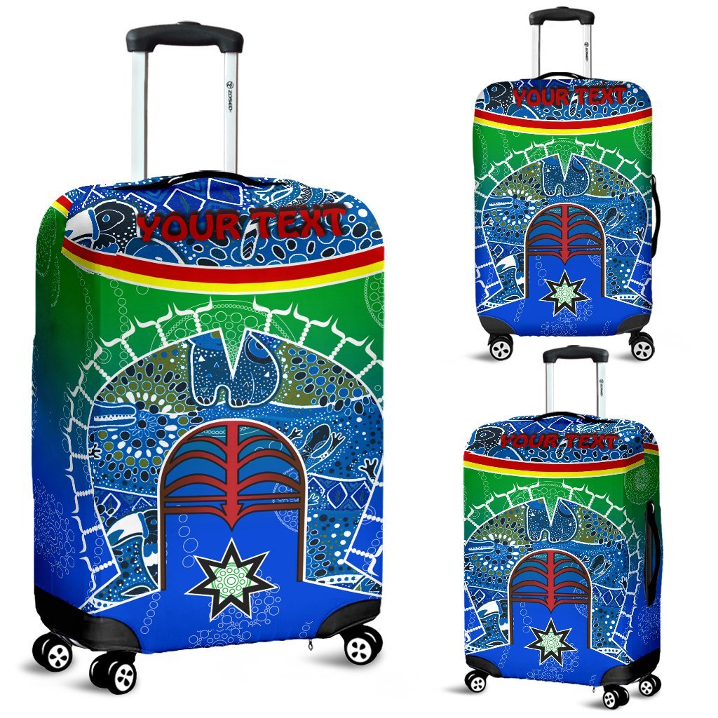 Personalised Luggage Covers - Torres Strait Symbol With Aboriginal Patterns - Vibe Hoodie Shop