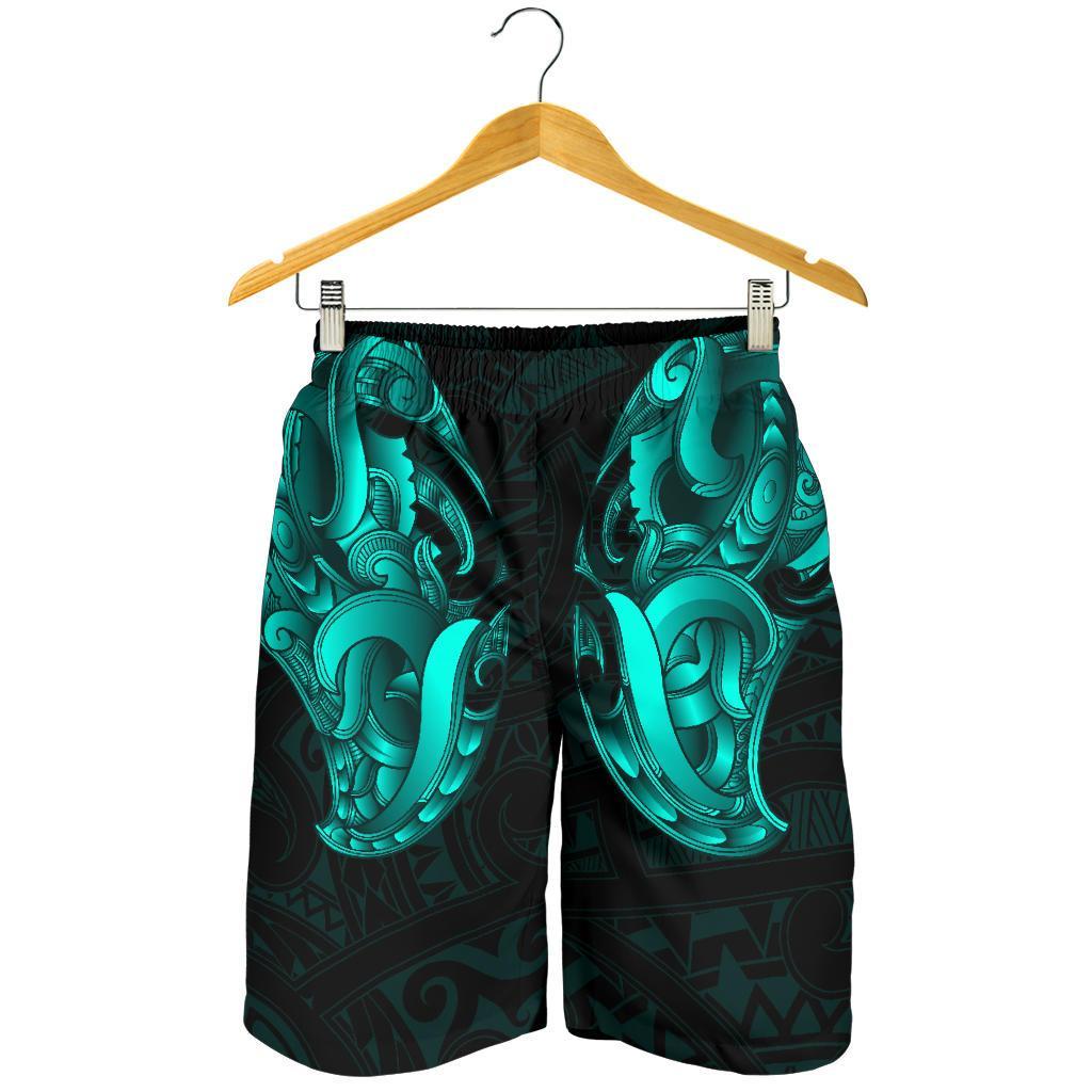 Maori Ta Moko Men Shorts New Zealand Turquoise - Vibe Hoodie Shop