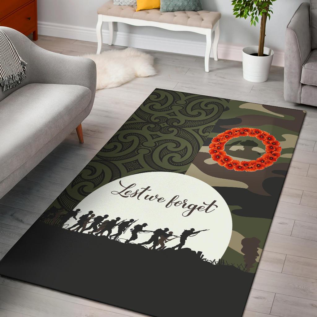ANZAC Maori Area Rug Camo Lest For Get - Vibe Hoodie Shop