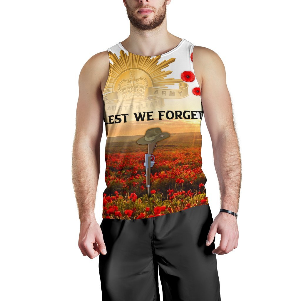 ANZAC Day 2021 Men's Tank Top - We Will Remember Them - Vibe Hoodie Shop